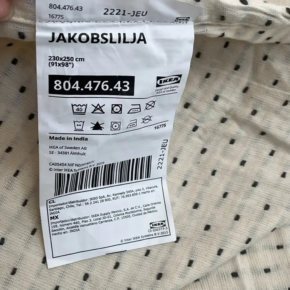 IKEA JAKOBSLILJA Bedspread Off-white Anthracite 91x98